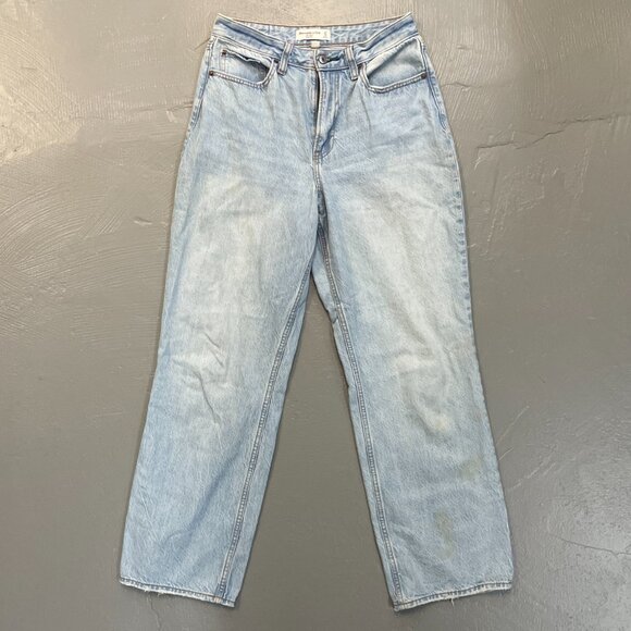 ABERCROMBIE & FITCH CURVE LOVE 'THE LOOSE' HIGH RISE LIGHT TINTED JEANS - Picture 7 of 12